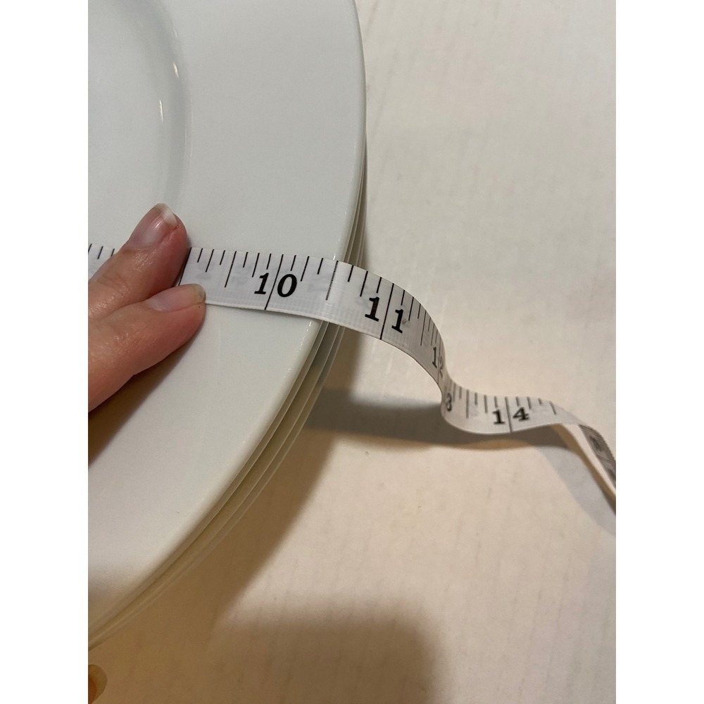 Pottery Barn Great White 10.5 Inch Rimmed Dinner Plates Set of 4 Porcelain White - Picture 2 of 5